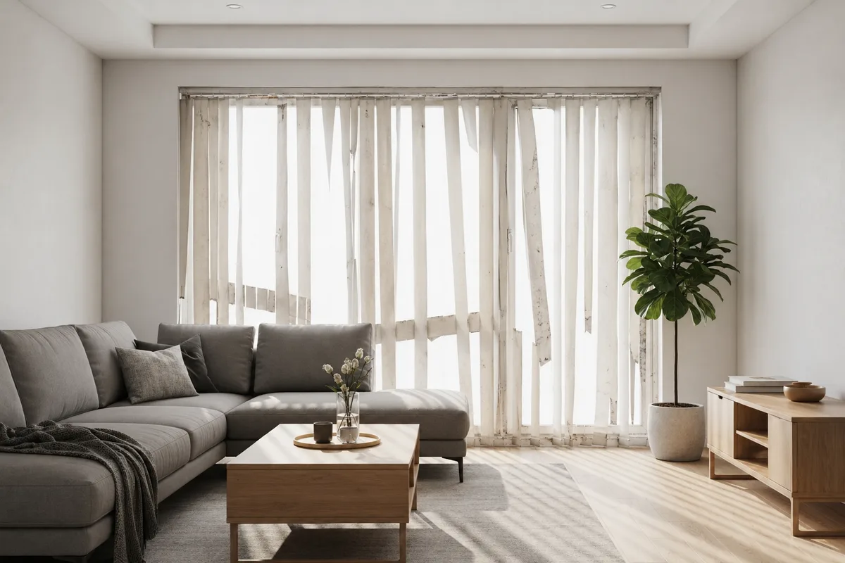Vertical Blinds in a Destin Bedroom Suite -- before