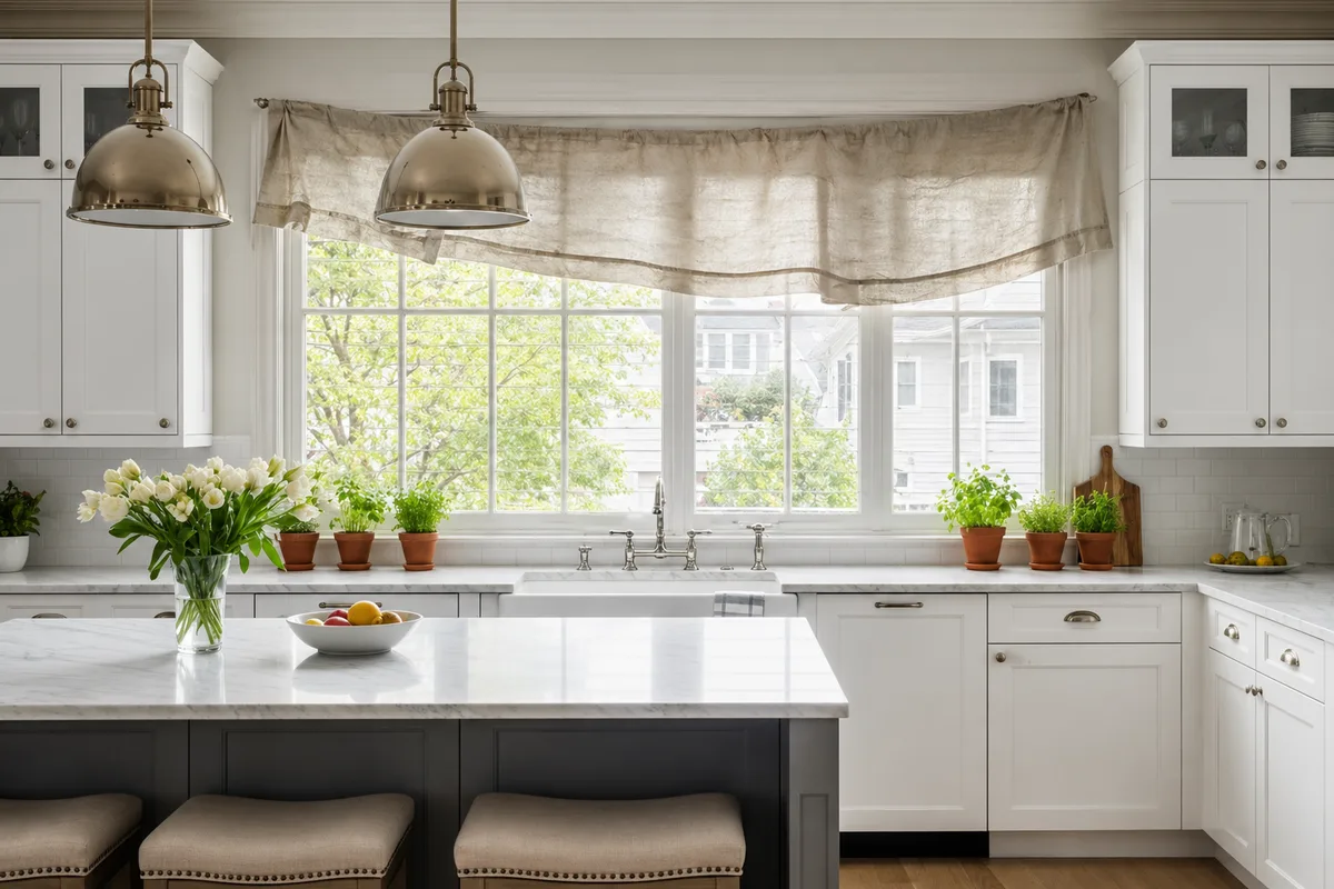 Kitchen Plantation Shutters in a Gulf Breeze Bayfront Home -- before