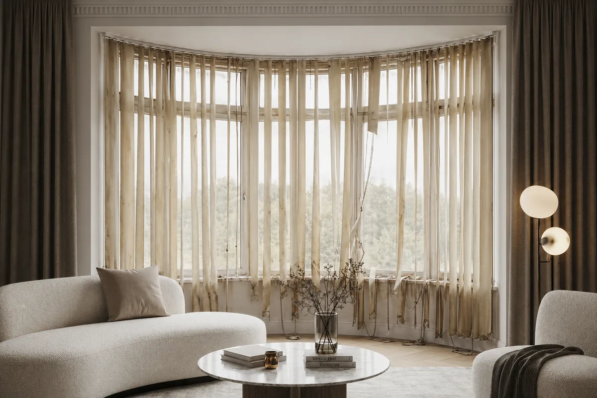 Modern Vertical Blinds for Mobile Alabama Sliders -- before