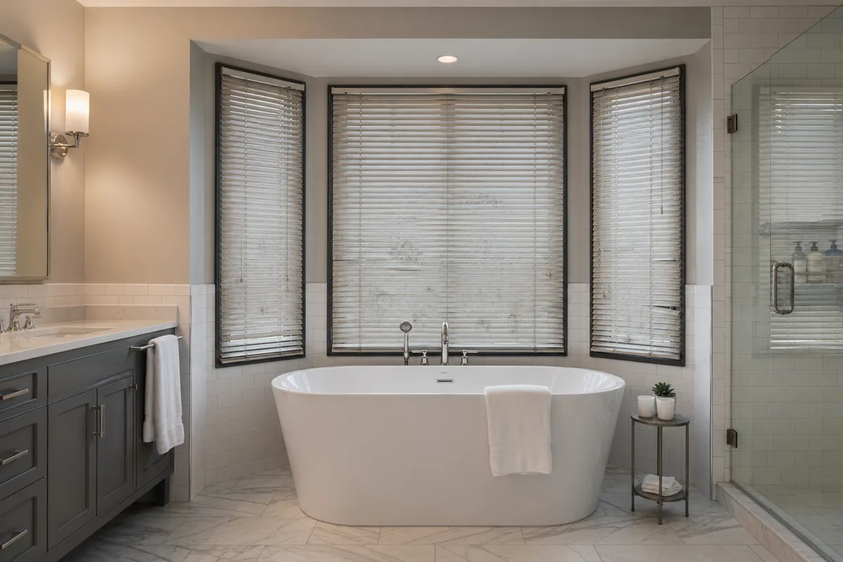 Poly Plantation Shutters in a Pensacola Spa Bathroom -- before
